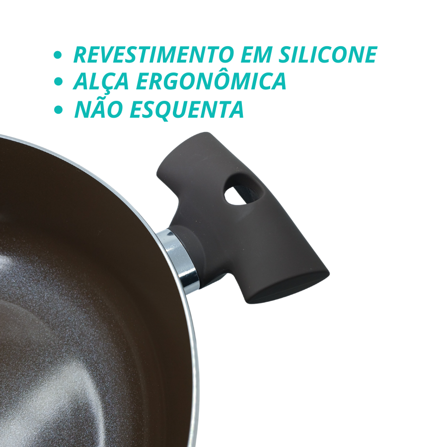 Caçarola 24cm Indução Antiaderente Cerâmico Fundo Triplo