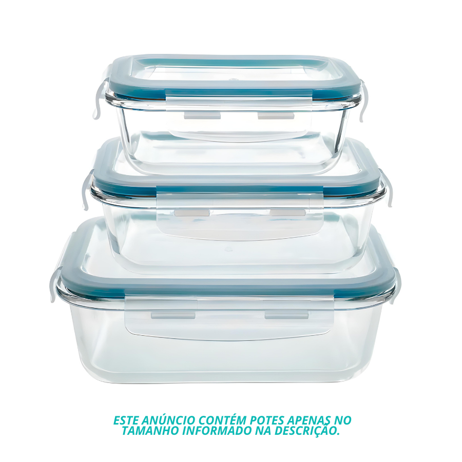 Pote Hermetico Retangular Tampa - 600ml - V1066.U02