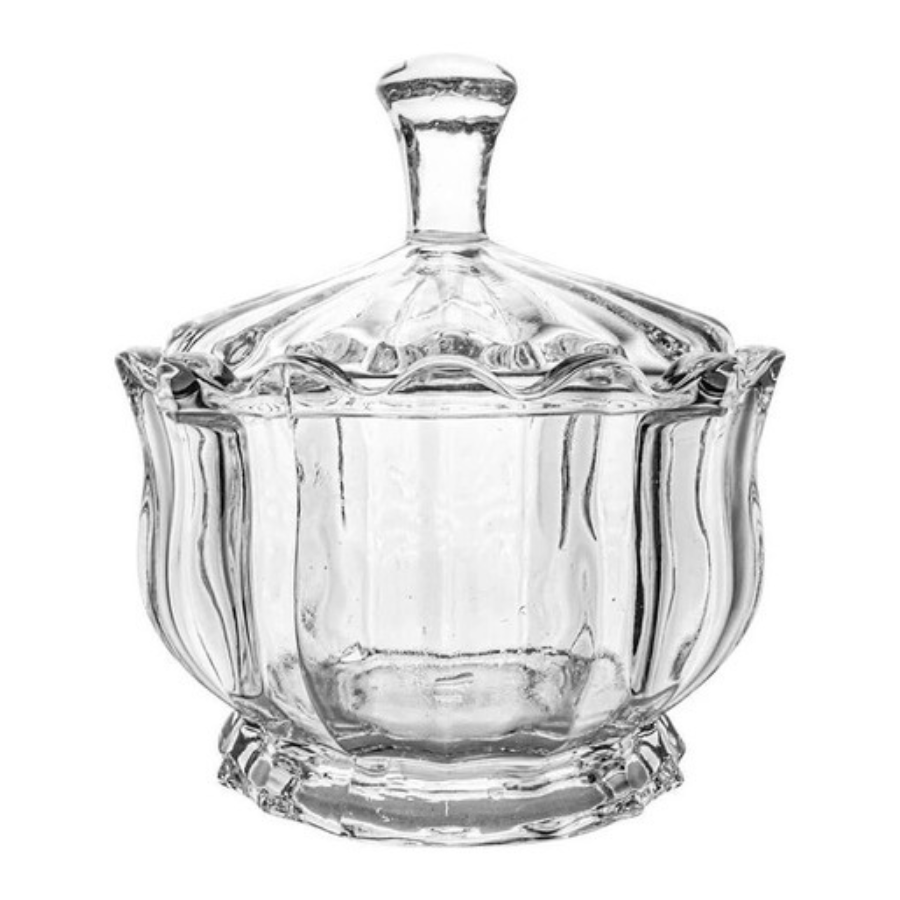 Bomboniere De Vidro Brasilia Decorativo Baleiro Luxo Potiche Transparente