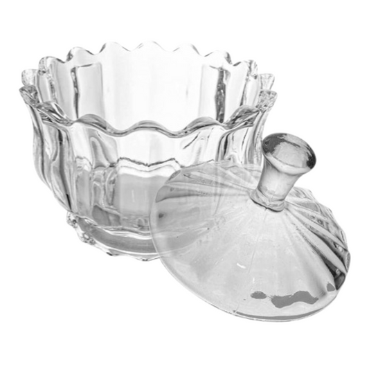 Bomboniere De Vidro Brasilia Decorativo Baleiro Luxo Potiche Transparente
