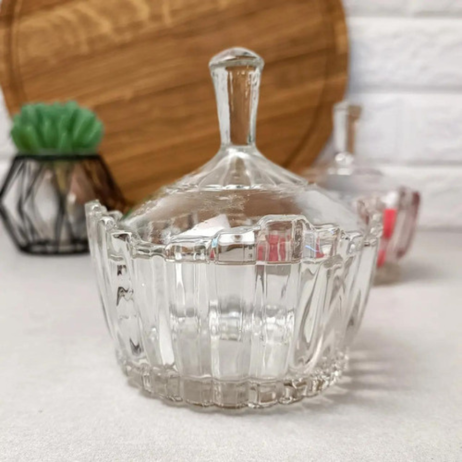 Bomboniere De Vidro Milan Decorativo Baleiro Luxo Potiche Transparente