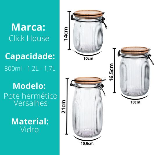 Pote Hermético Versalhes Tampa Bambu PMG - V1059.U01