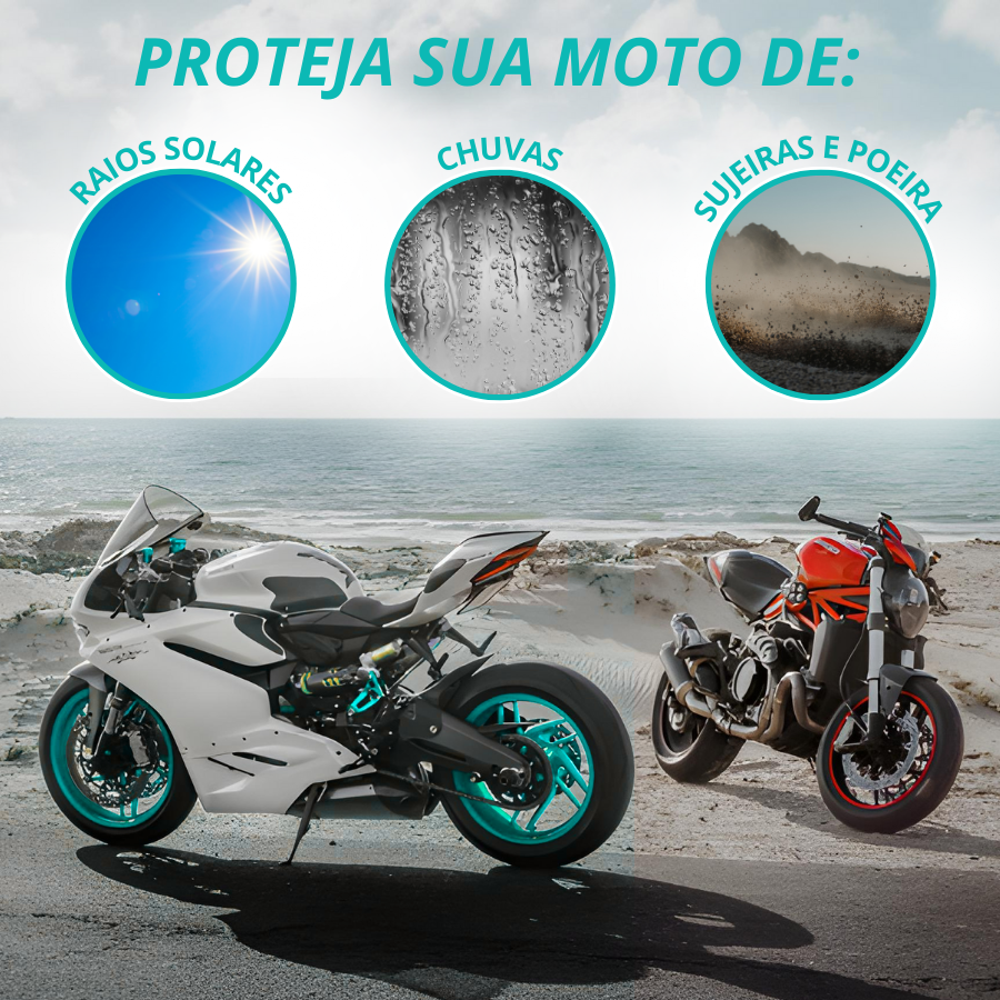 Capa Para Cobrir Moto Impermeável Protege Sol Chuva Poeira Sujeira