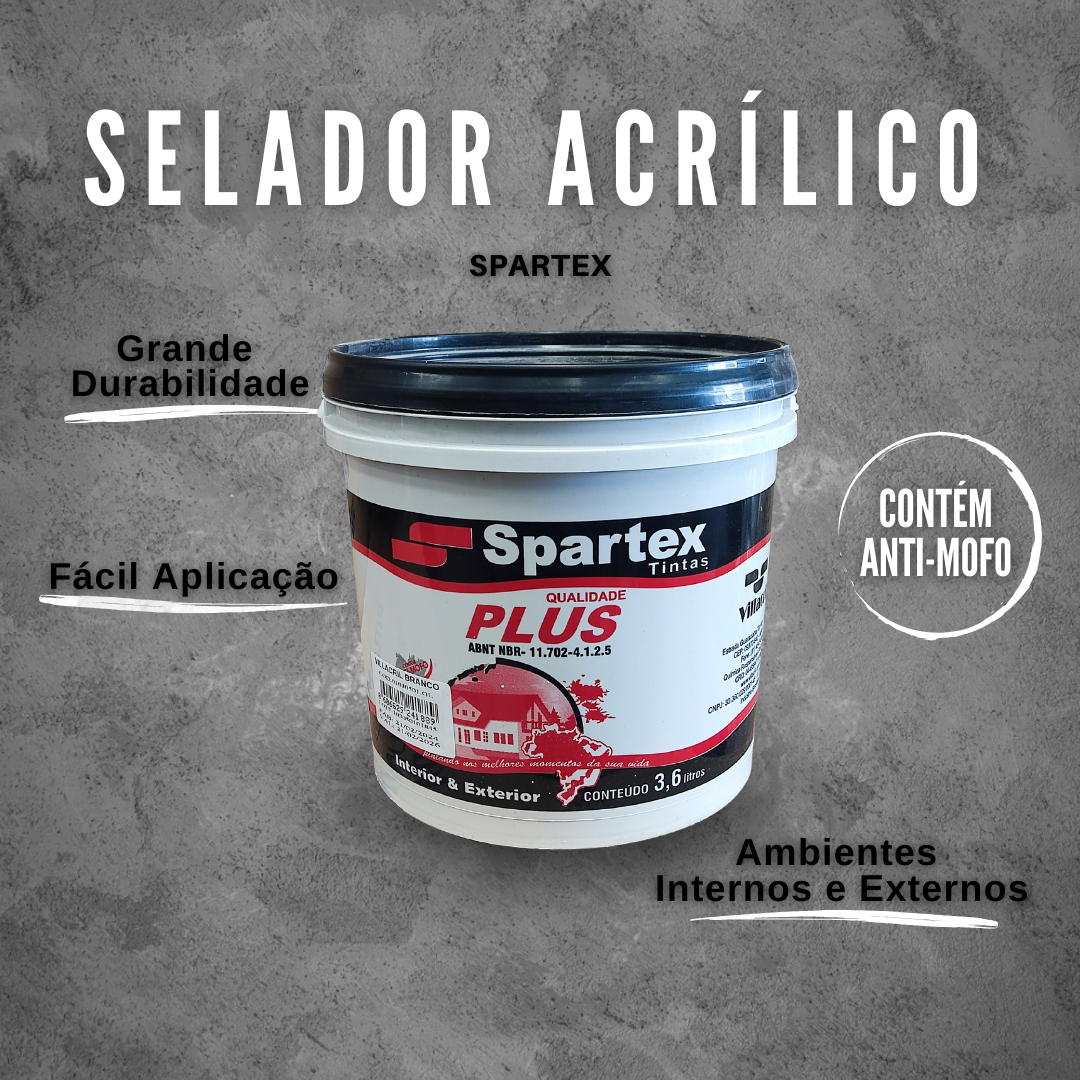 Selador Acrílico Plus Parede Interna e Externa 3,6l Spartex