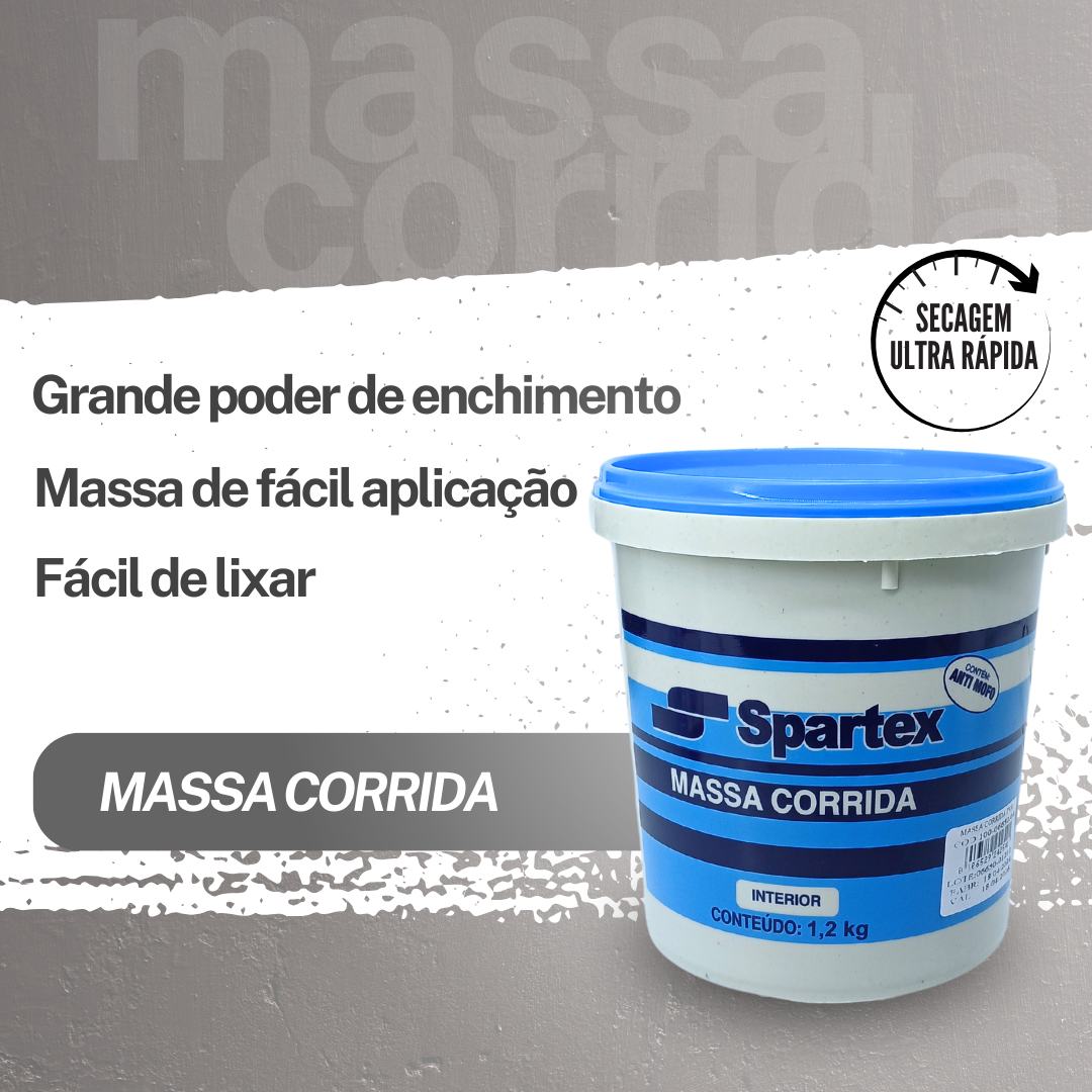 Massa Corrida Parede Teto Pva Branco Interior 1,2 Kg Spartex