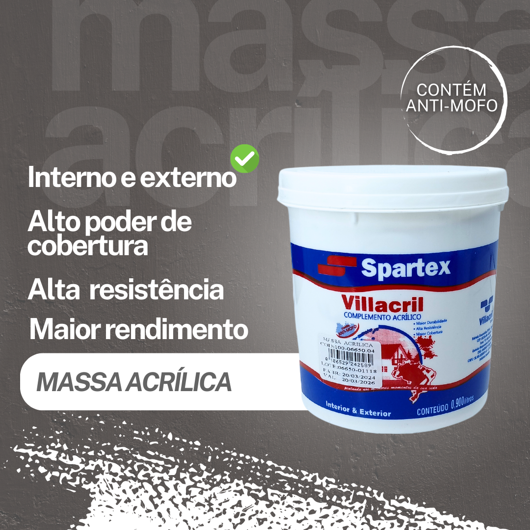 Massa Acrílica Para Parede Externa E Interna Branca 900ml