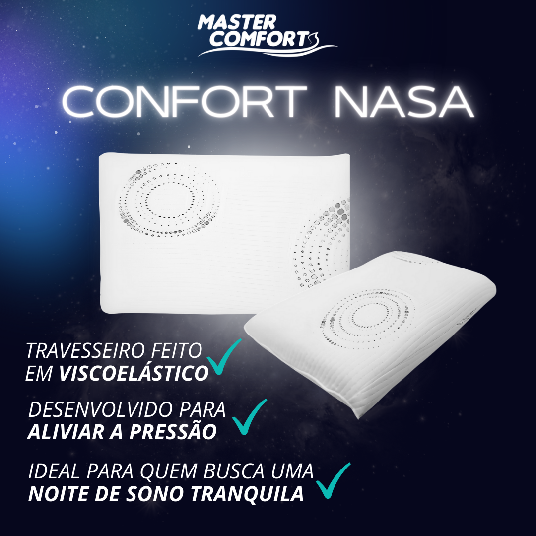 Travesseiro Conforto Nasa Viscoelástico Macio Alto 50x70cm