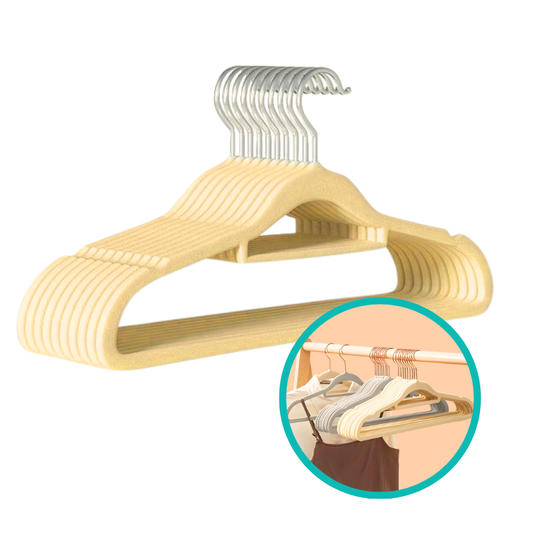 Cabide de Veludo - Amarelo/Branco - DOLCE HOME