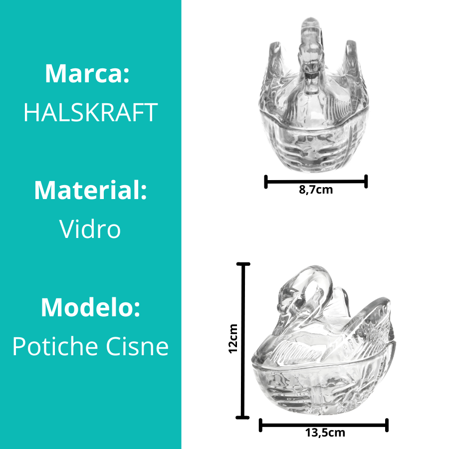 Bomboniere Cisne De Vidro Baleiro Pote Potiche Bala Bombom