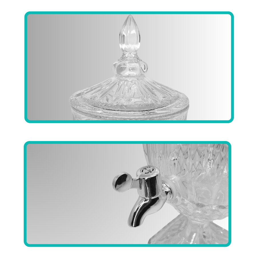 Suqueira Imperial Vidro Luxo Bebidas Torneira 4,9 Litros