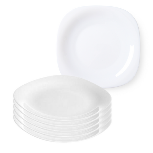 Prato Quadrado Raso Mesa Opaline Branco Restaurante 20cm