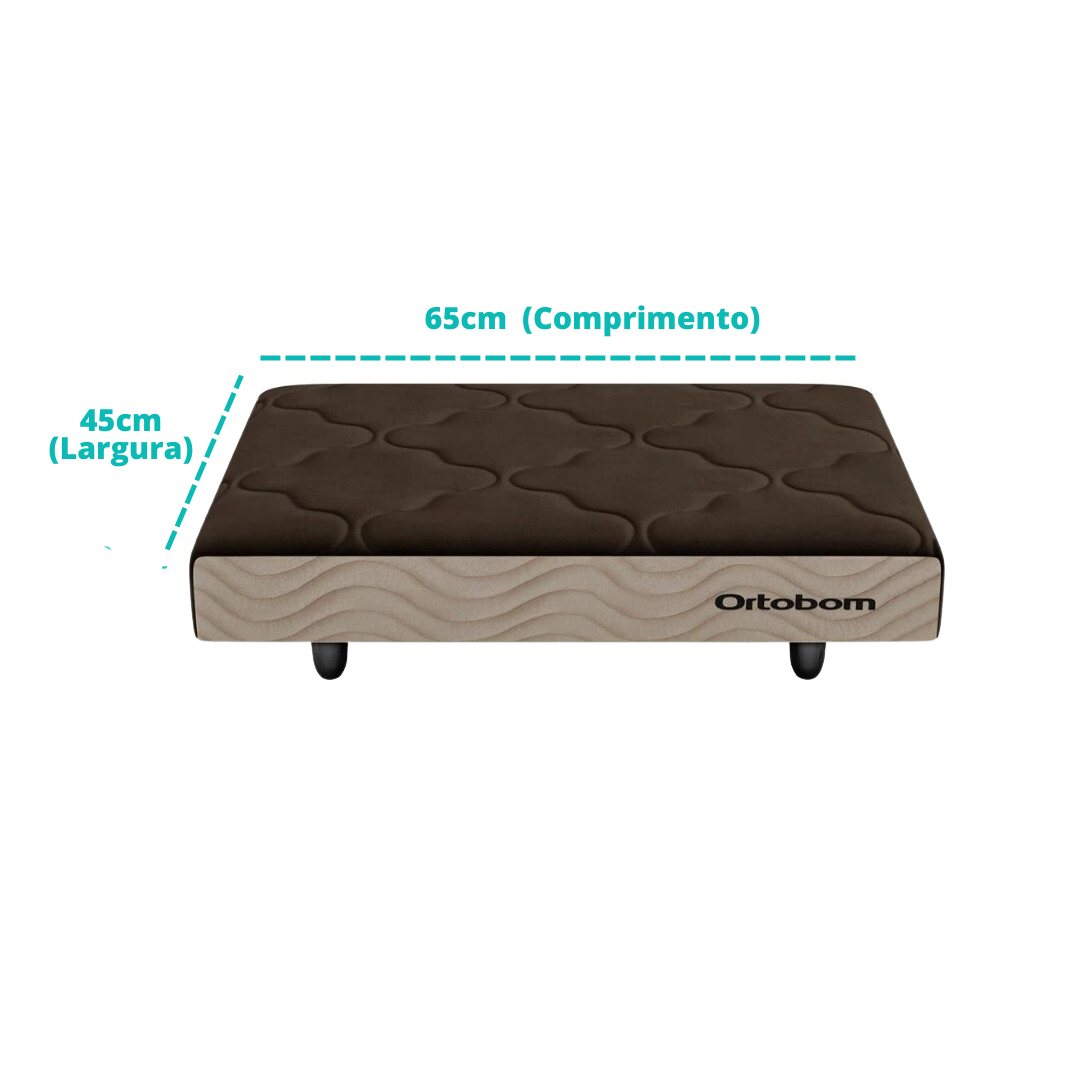 Mini Base Cama Pet Pequeno Camurça Bege (13x65x45)