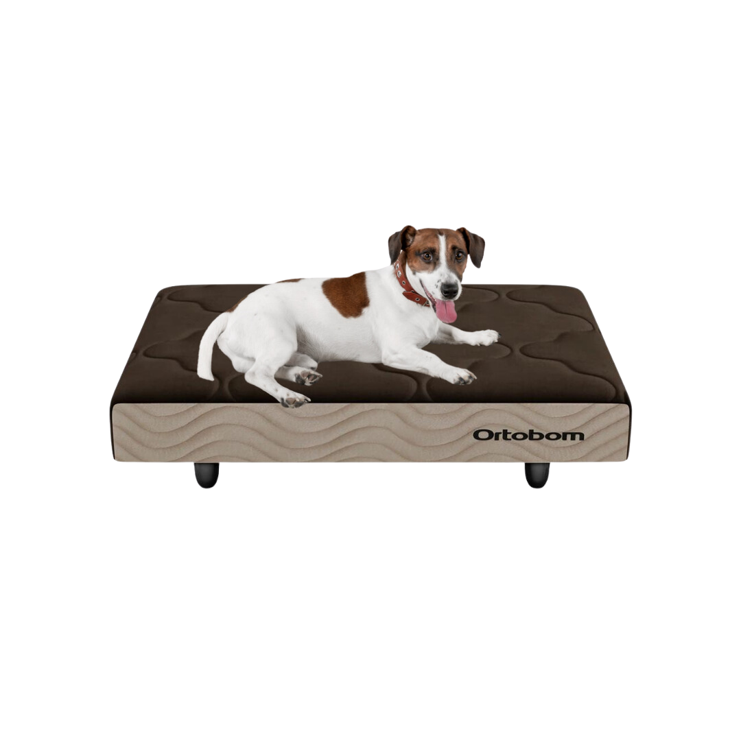 Mini Base Cama Pet Pequeno Camurça Bege (13x65x45)