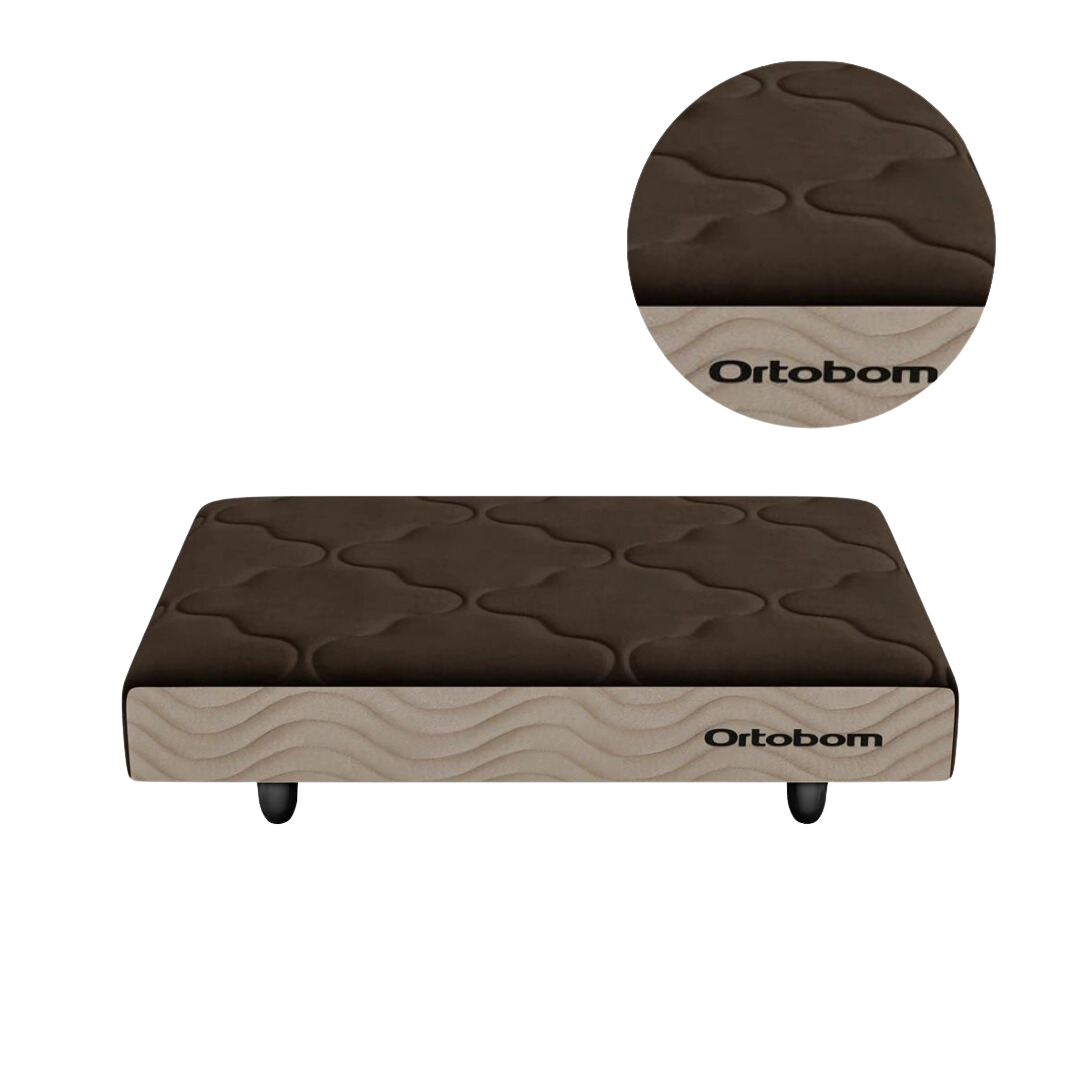 Mini Base Cama Pet Pequeno Camurça Bege (13x65x45)