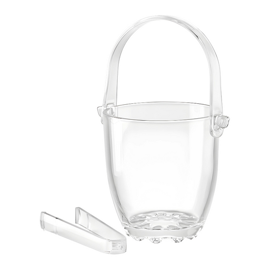 Balde Baldinho De Gelo Vidro Com Pegador Pinça Bebidas 840ml