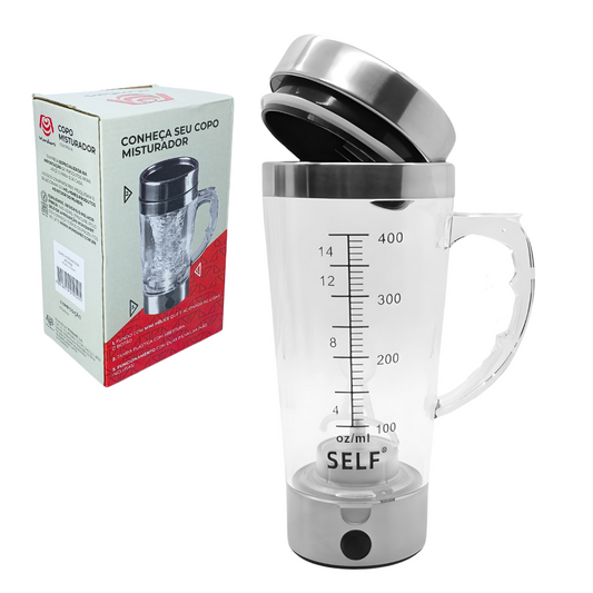 Caneca Copo Mixer Misturador Automático 400ml Bebidas Café