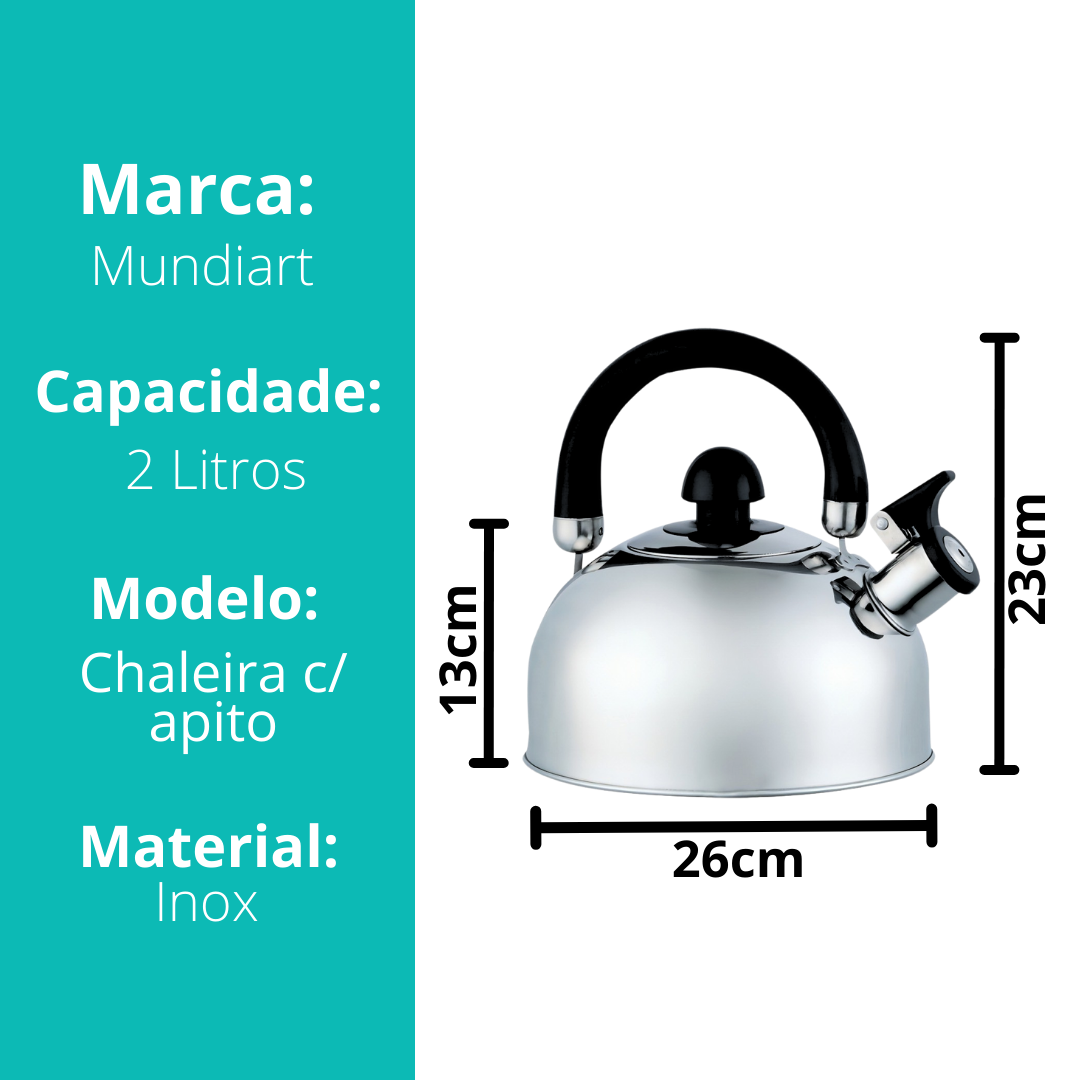 Chaleira Com Alça Movel 2L - BD1418