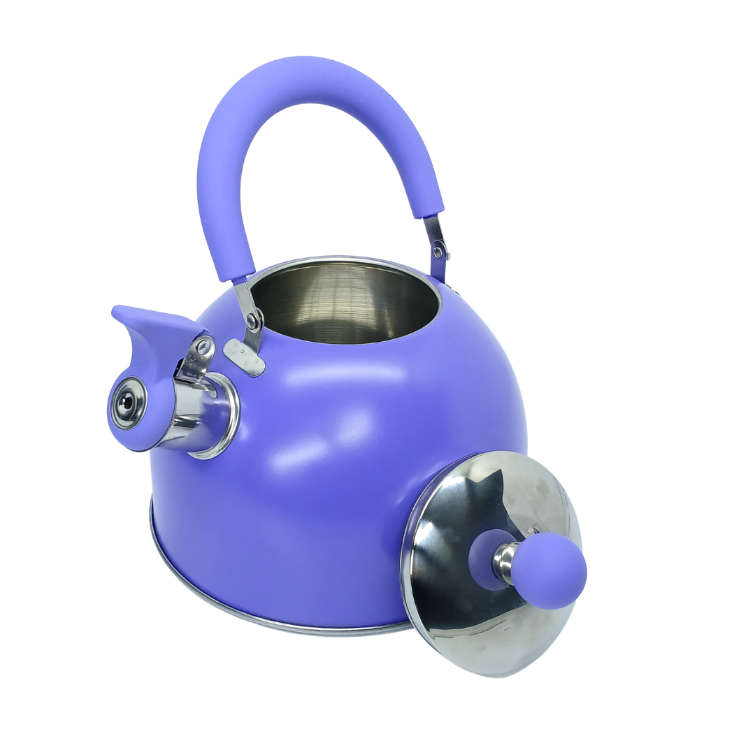 Chaleira Inox 2l Com Apito Alça Móvel Lilás Água Quente