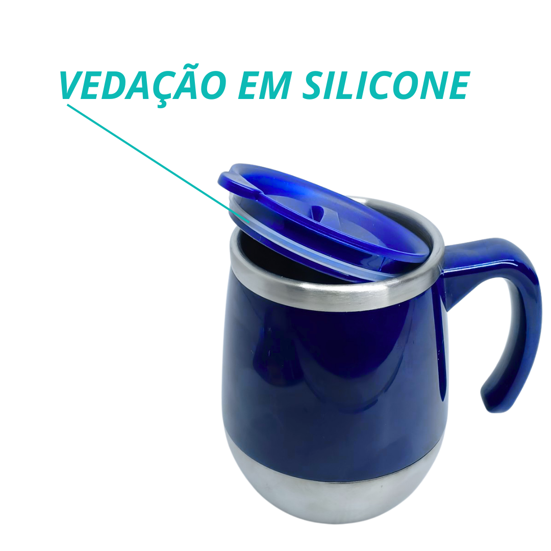 Caneca Copo Térmico Café Bebidas Com Tampa De Aço Inox 500ml