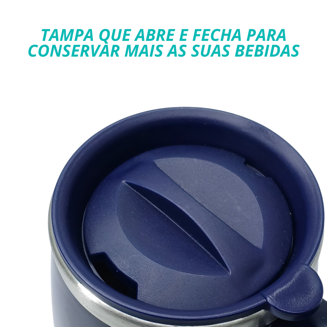Caneca Copo Térmico Café Bebidas Com Tampa De Aço Inox 500ml