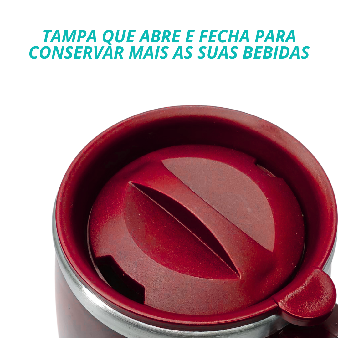 Caneca Copo Térmico Café Bebidas Com Tampa De Aço Inox 500ml