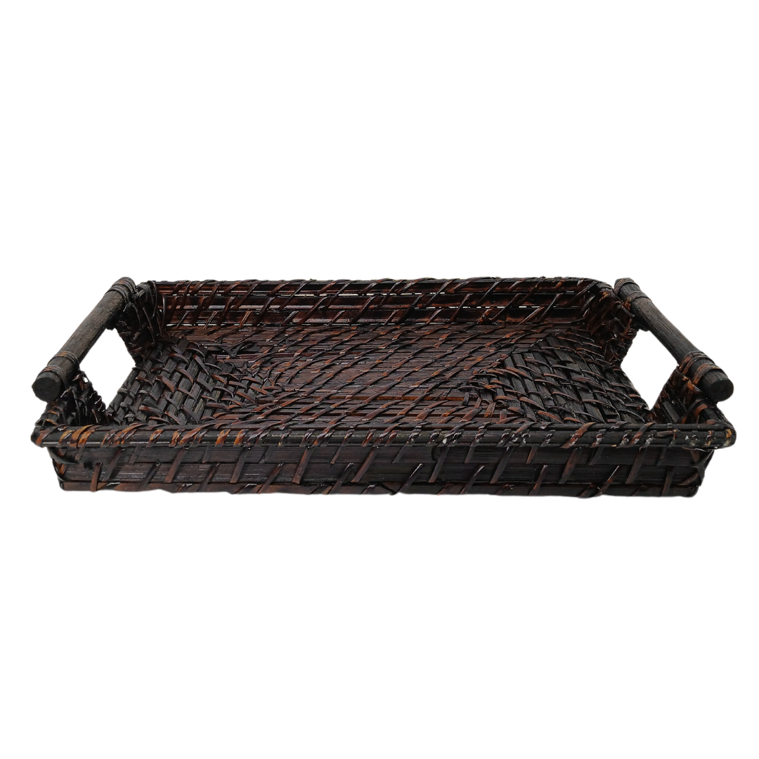 Bandeja Retangular 35 X 25 Rattan Bambu Artesanal Rustico