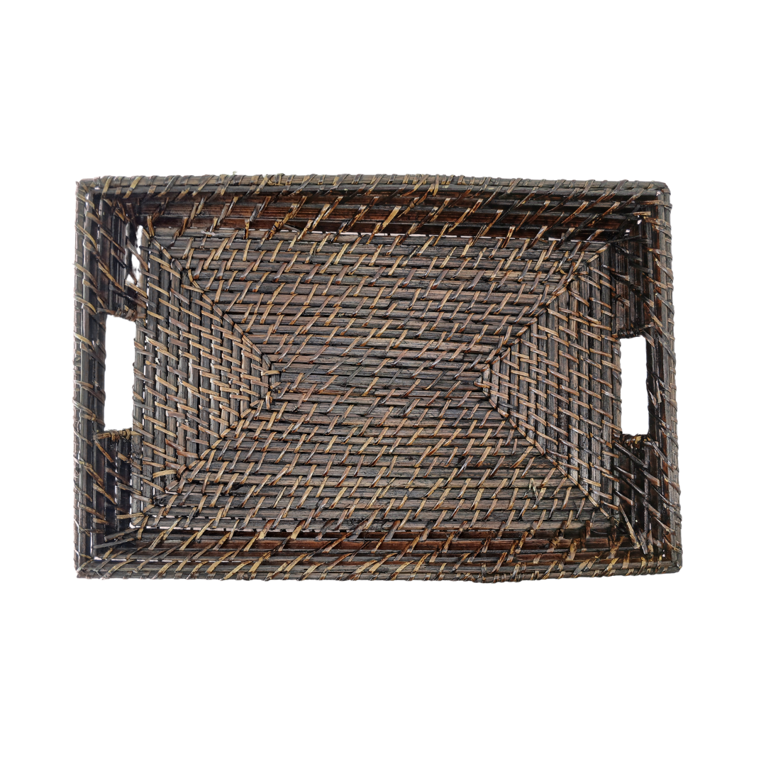 Bandeja Retangular 41 X 27 Rattan Bambu Artesanal Rustico