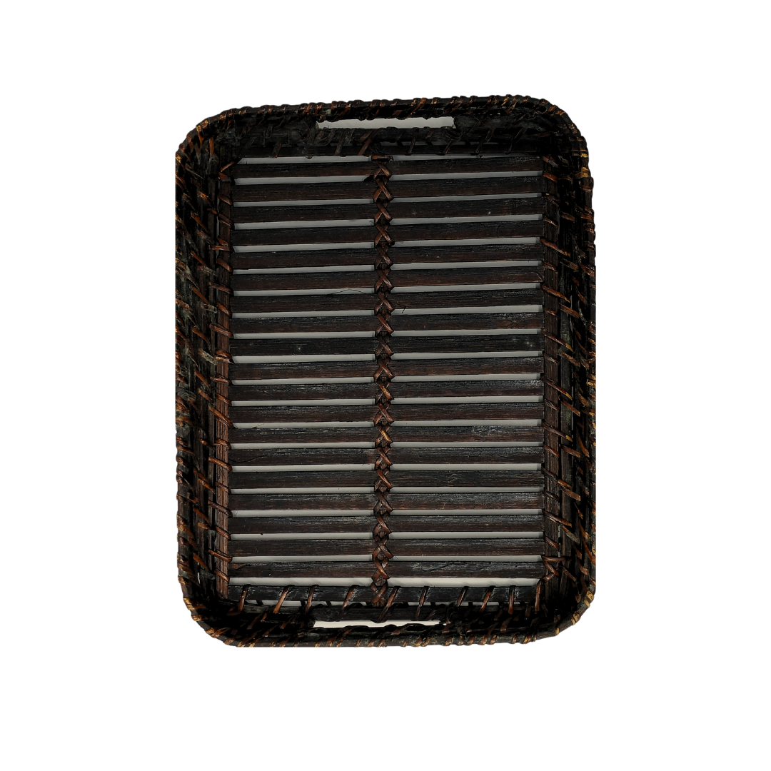 Bandeja Retangular 29 X 22 Rattan Bambu Artesanal Rustico