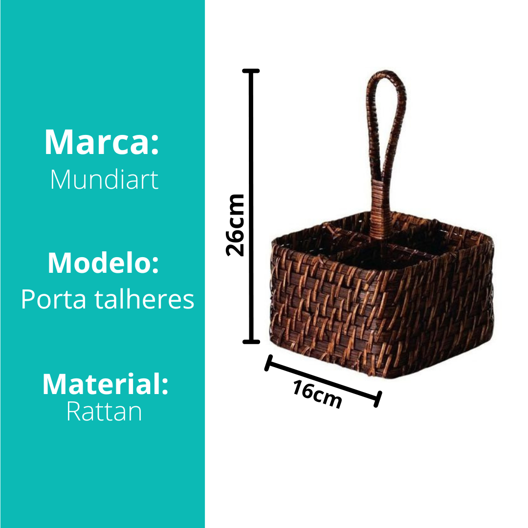 Porta Talheres Quadrado 16x16x26cm - DM818 ESC D01