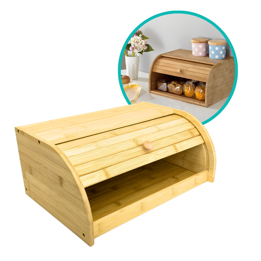 Porta Pão Bolo Grande Com Porta De Bambu Café Da Manhã 40cm