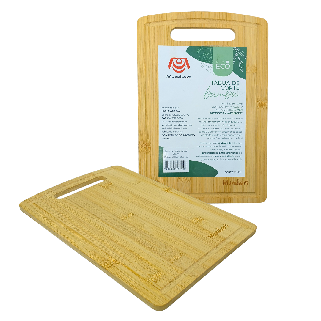 Tábua De Corte Bambu Carne Churrasco Legumes Cozinha 29x20cm