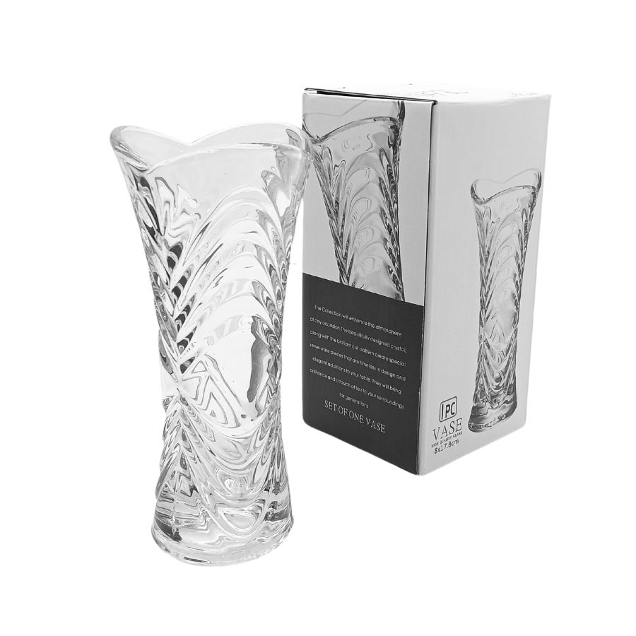Vasos De Vidro Grosso Plantas Flor Lapidado Alto Relevo Mesa Festas Decoração