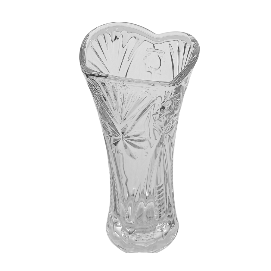 Vasos De Vidro Grosso Plantas Flor Lapidado Alto Relevo Mesa Festas Decoração