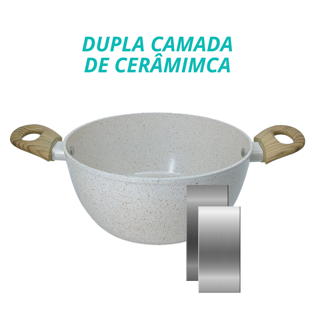 Caçarola Panela Alumínio Antiaderente Indução Vanilla 20cm