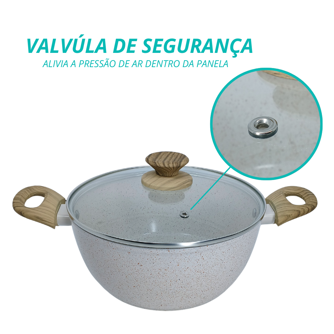 Caçarola Panela Alumínio Antiaderente Indução Vanilla 20cm