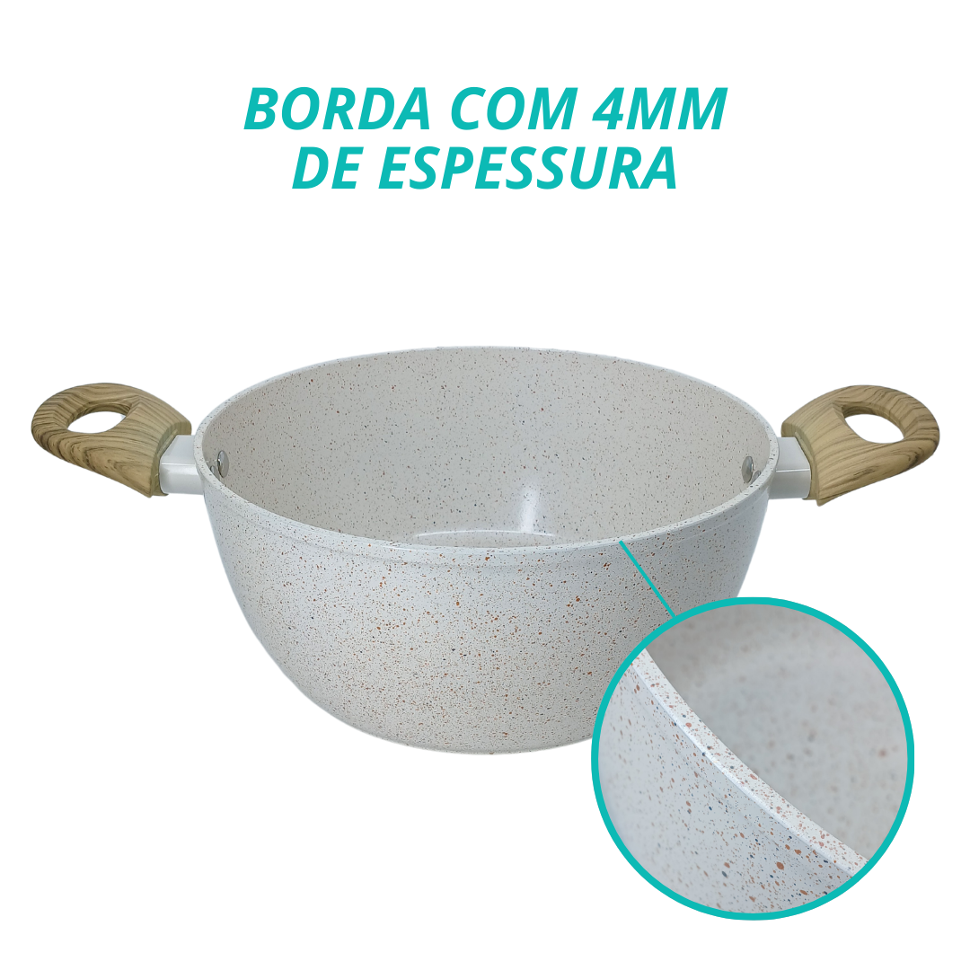 Caçarola Panela Alumínio Antiaderente Indução Vanilla 20cm