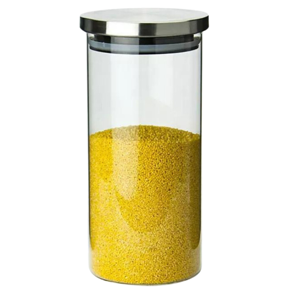 Pote De Vidro Herméticos Tampa Inox 950ml Cor Transparente