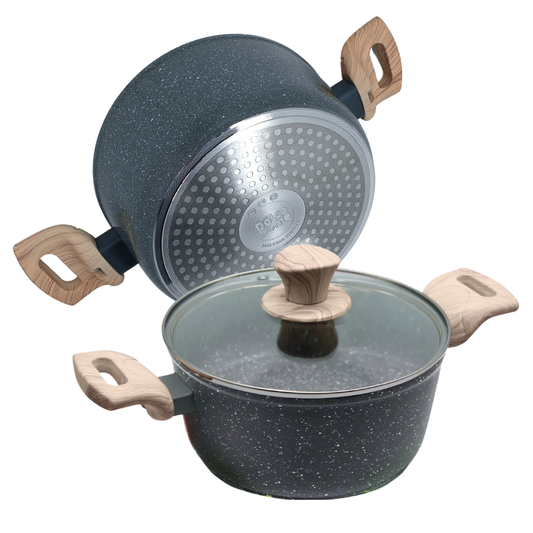 Panela Caçarola Creme Antiaderente Indução Com Tampa 24cm