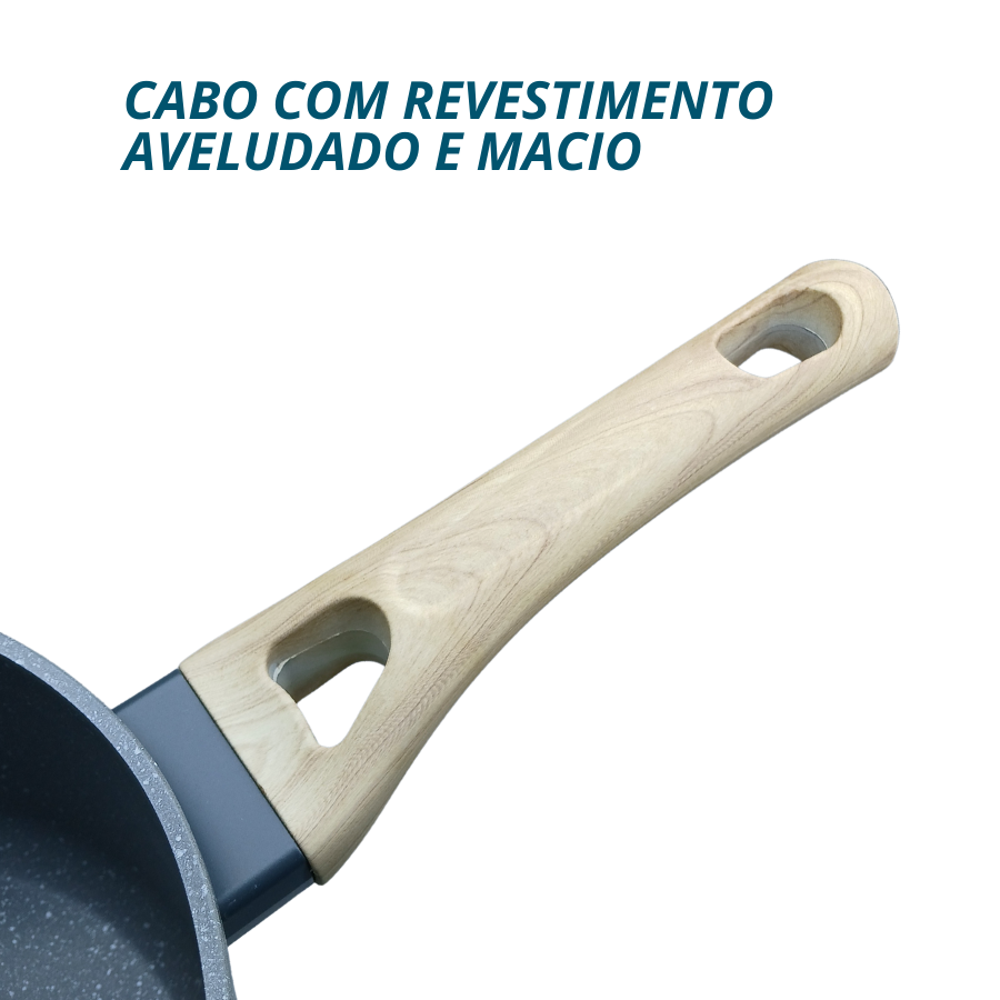 Panela Creme Antiaderente Indução Com Tampa De Vidro 18cm
