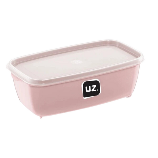 Pote Multiuso Organizador Retangular Com Tampa 1.5l Uz Rosa