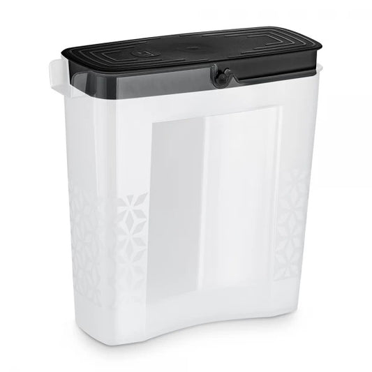 Porta Dispenser Sabão Em Pó Amaciante Com Tampa Dosador Preto 1,6kg