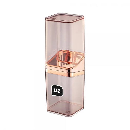 Porta Escova e Creme Dental Com Tampa Viagem Plástico Rose
