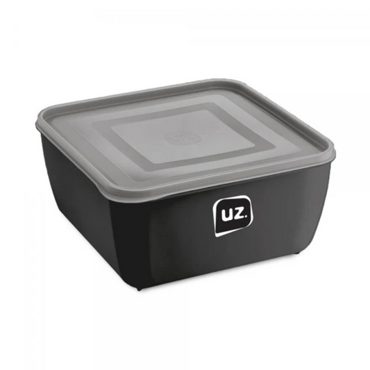 Pote Organizador Alimento Quadrado Com Tampa 1.5l Uz Preto