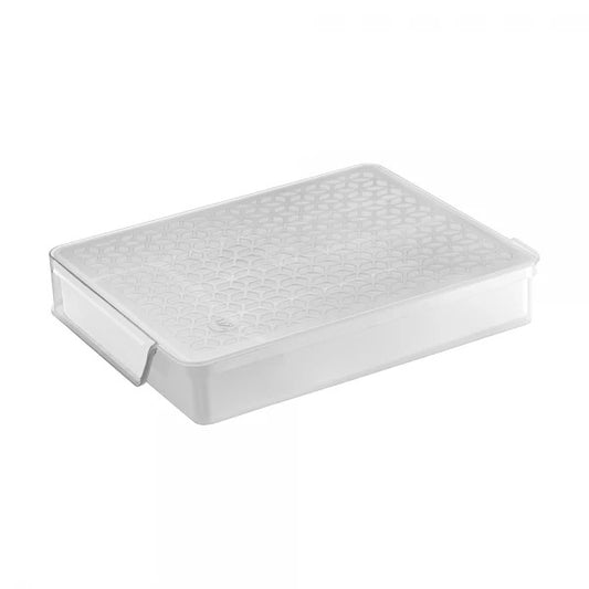 Porta Talheres Organizador de Gaveta Plástico Com Tampa Faca Garfo Colher 5 Divisórias Branco