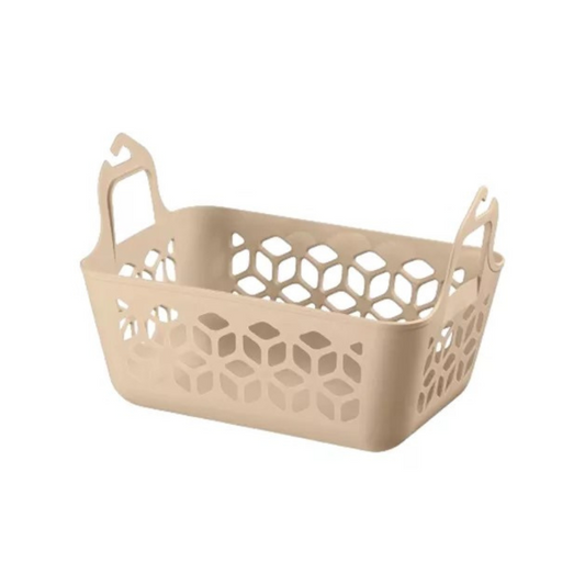 Cesto Prendedores De Roupa Organizador Plástico Multiuso Bege 24cm