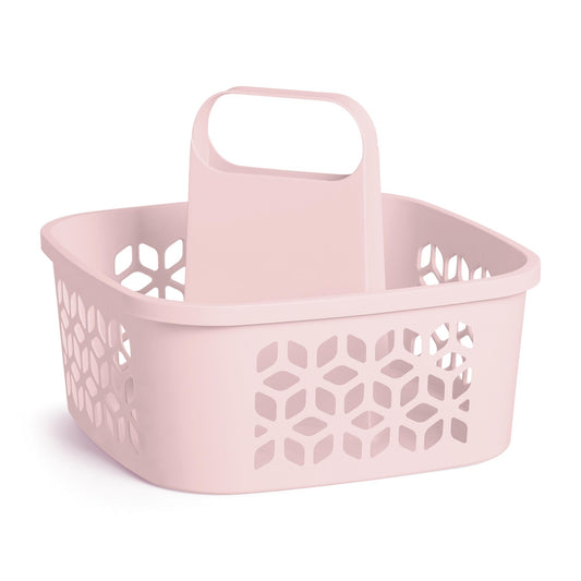 Cesto Suporte Com Alça Organizador Produtos De Limpeza Rosa