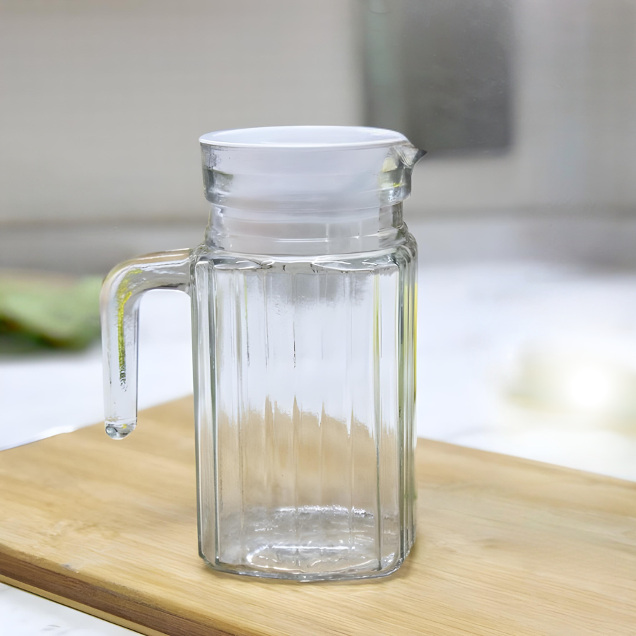 Mini Jarra Vidro Transparente Agua Suco Clássica Alça 500ml