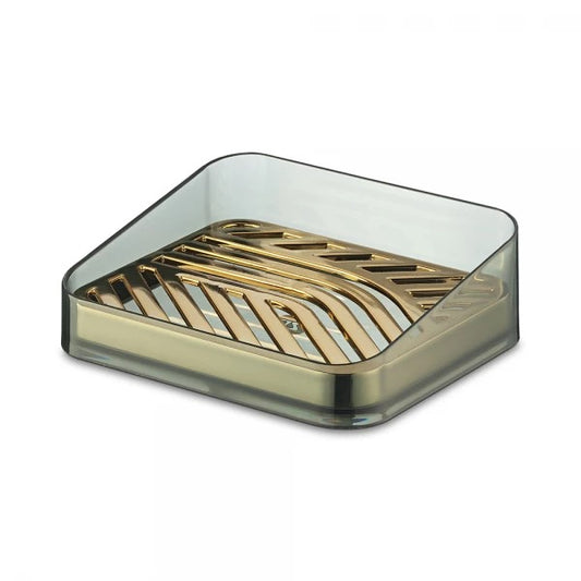 Porta Sabonete Saboneteira Luxo com Suporte Banheiro de Plástico Slim Preto