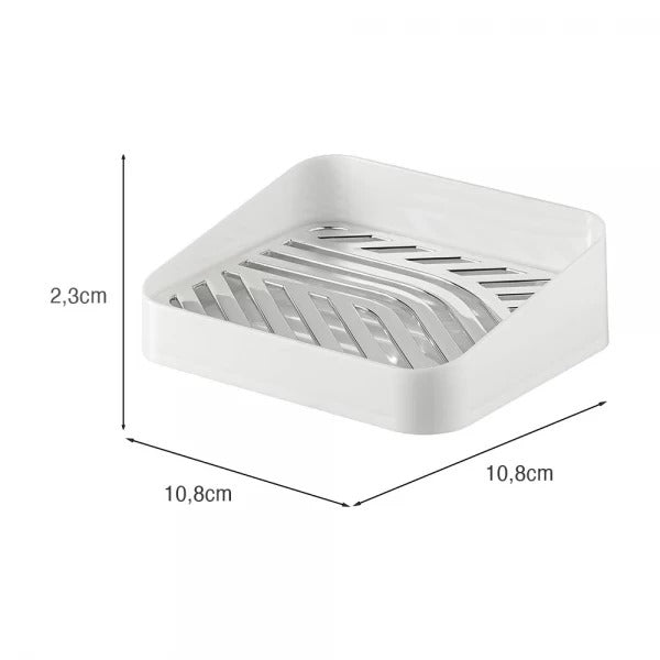 Porta Sabonete Saboneteira Luxo com Suporte Banheiro de Plástico Slim Branco