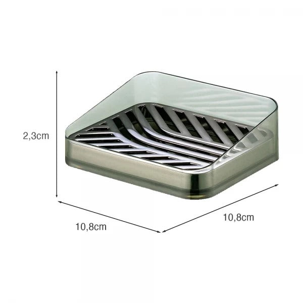 Porta Sabonete Saboneteira Luxo com Suporte Banheiro de Plástico Slim Onix